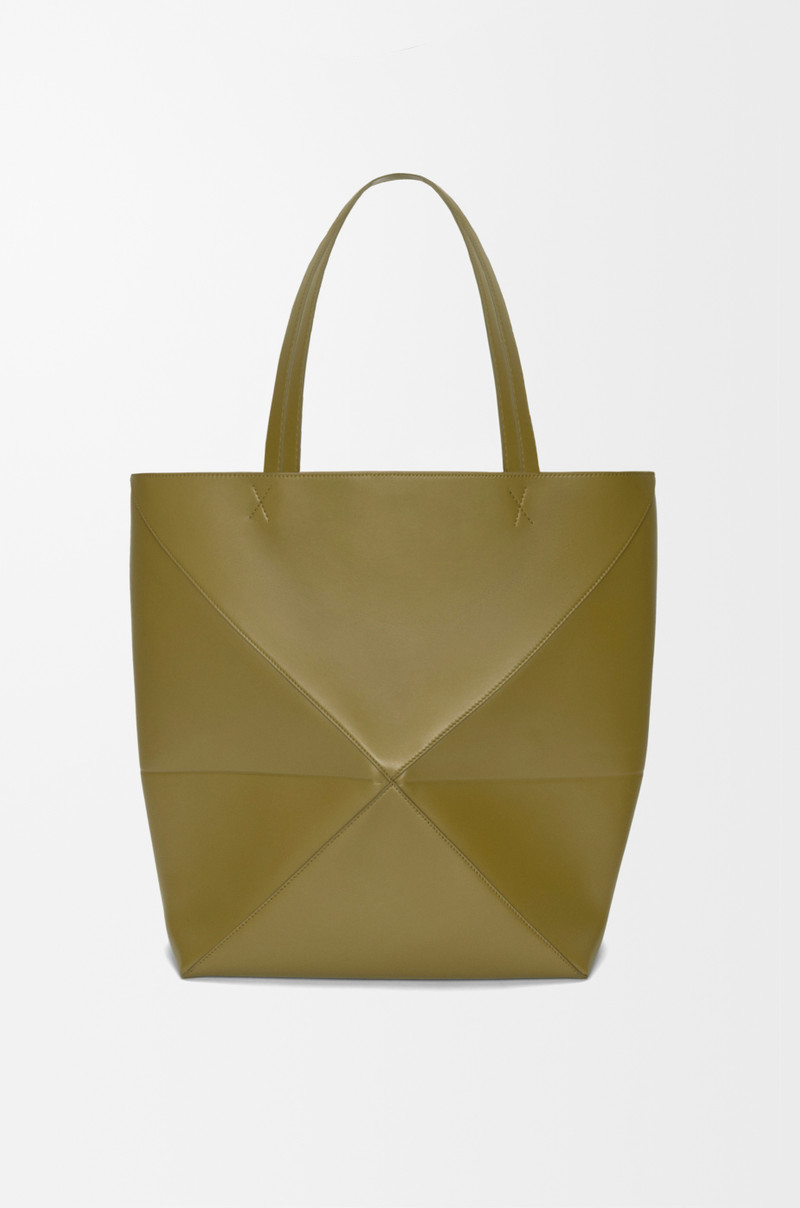 XL Puzzle Fold Tote in shiny calfskin 7