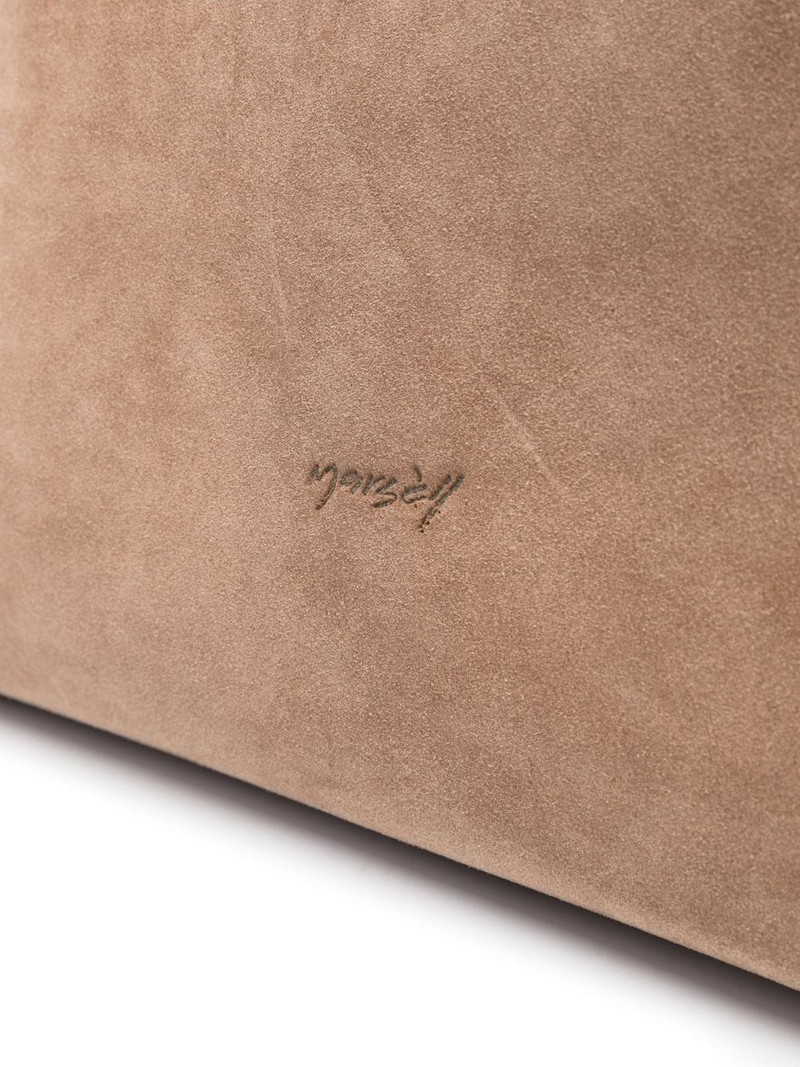 debossed-logo suede tote bag 4
