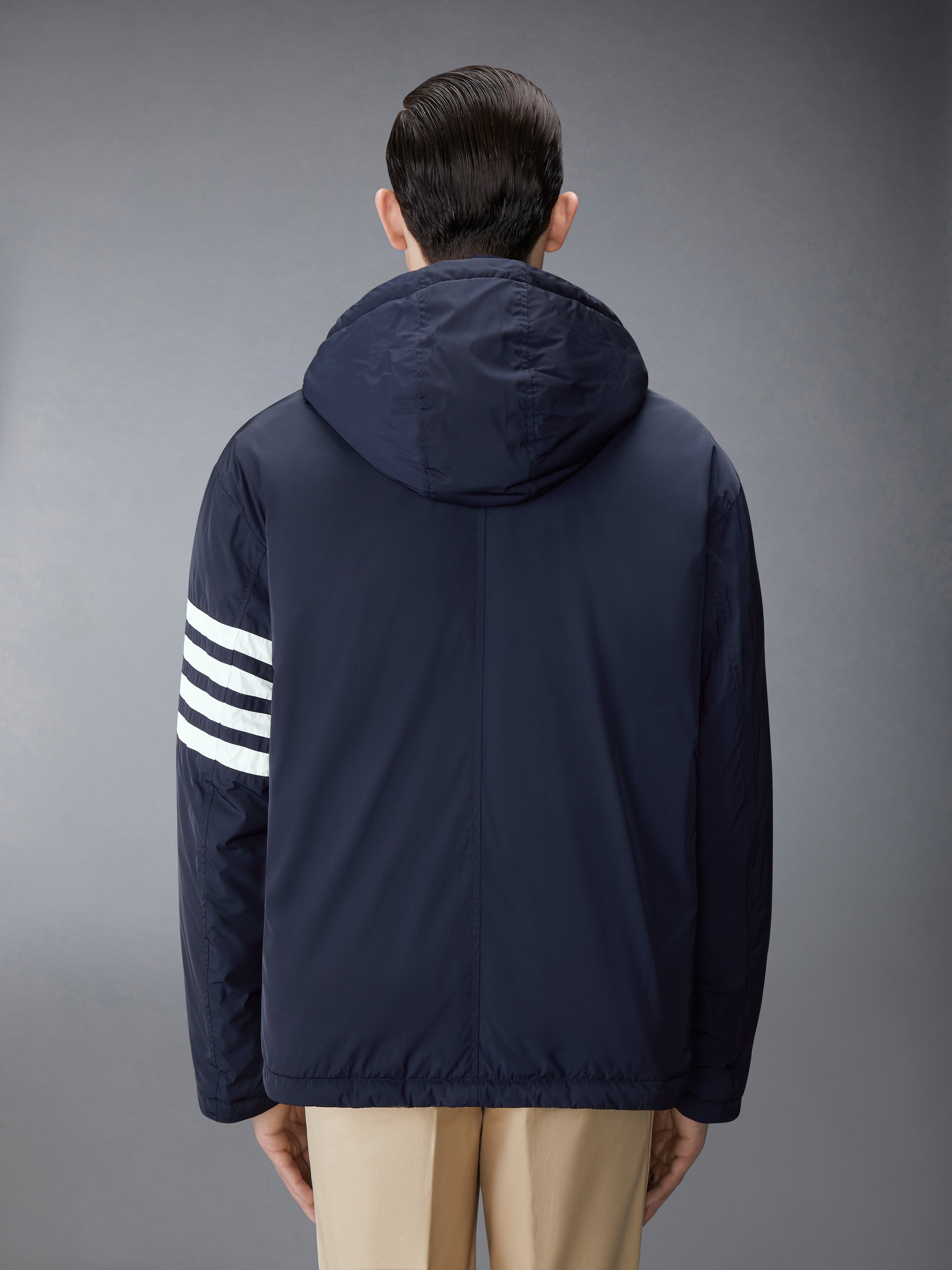 POLY TWILL 4-BAR DOWN FILL ZIP UP HOODED JACKET - 3