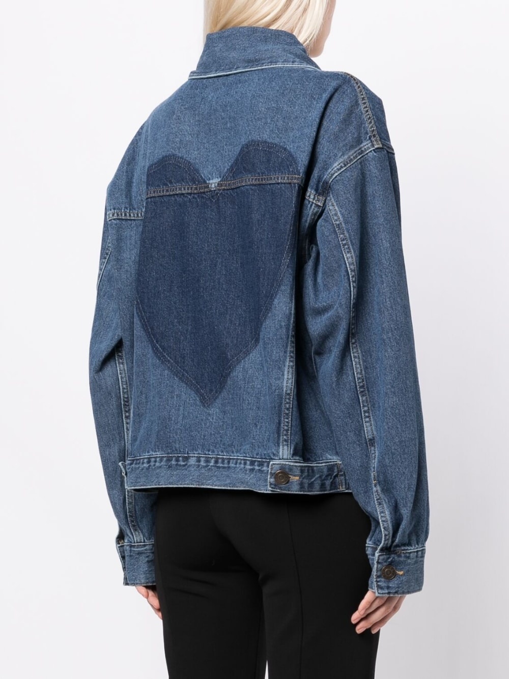 shell-embellished cut-out denim jacket - 4