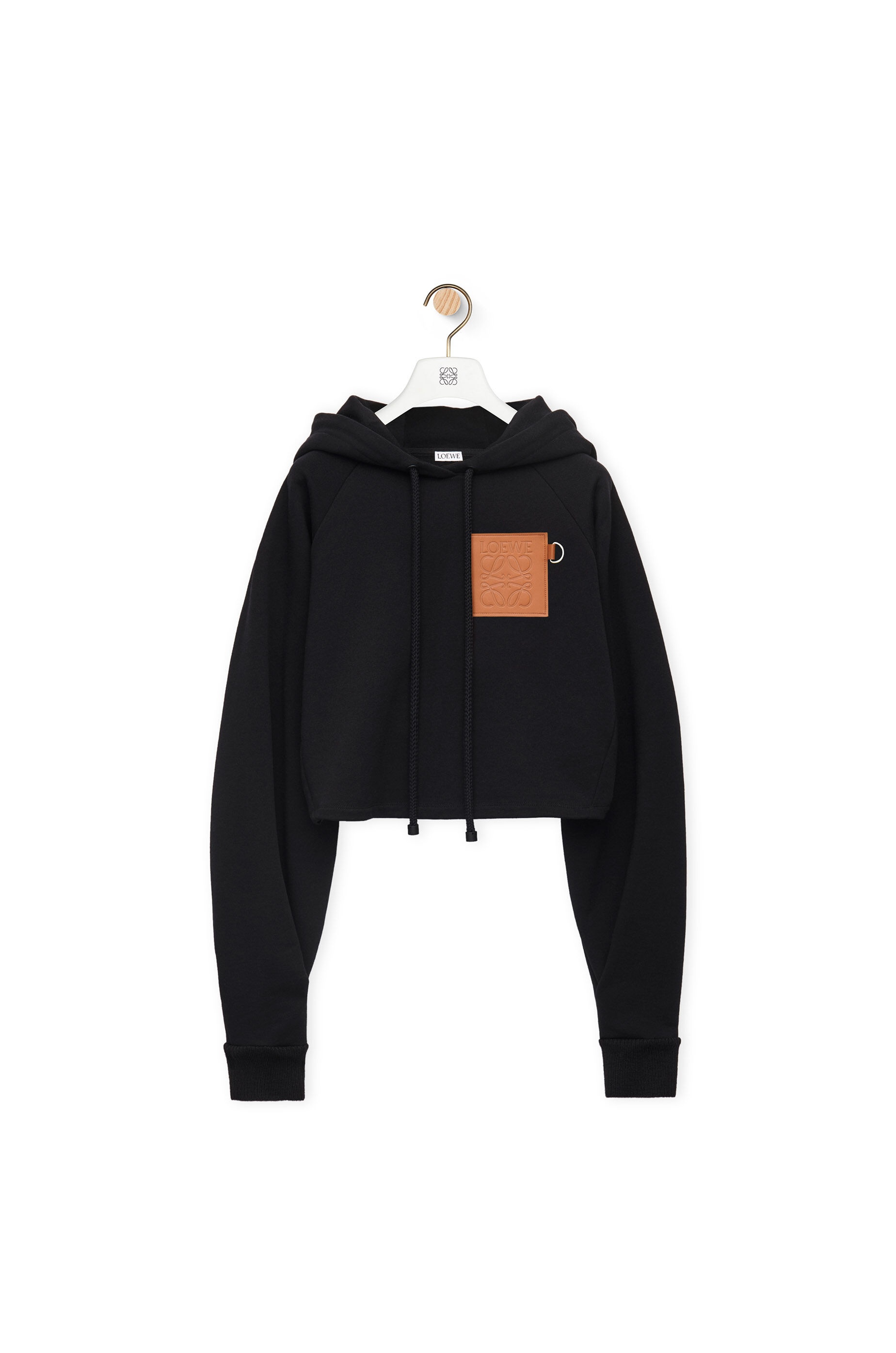 Anagram cropped hoodie in cotton - 1
