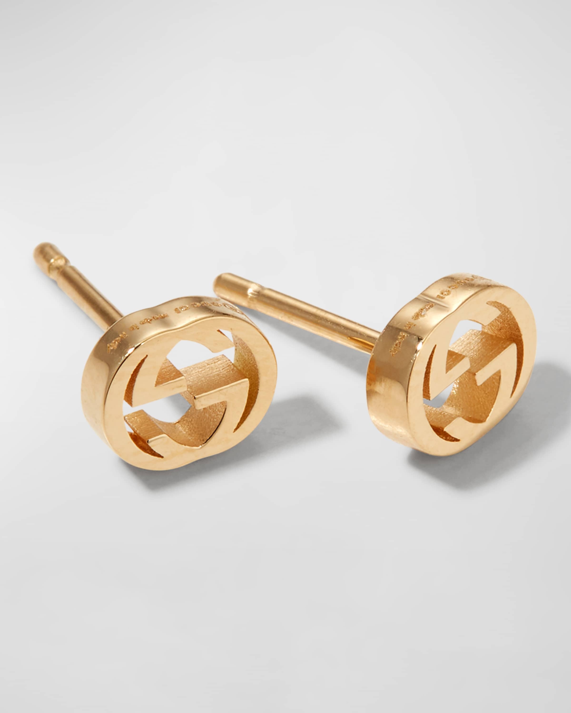 Interlocking-G Stud Earrings in Yellow Gold - 4