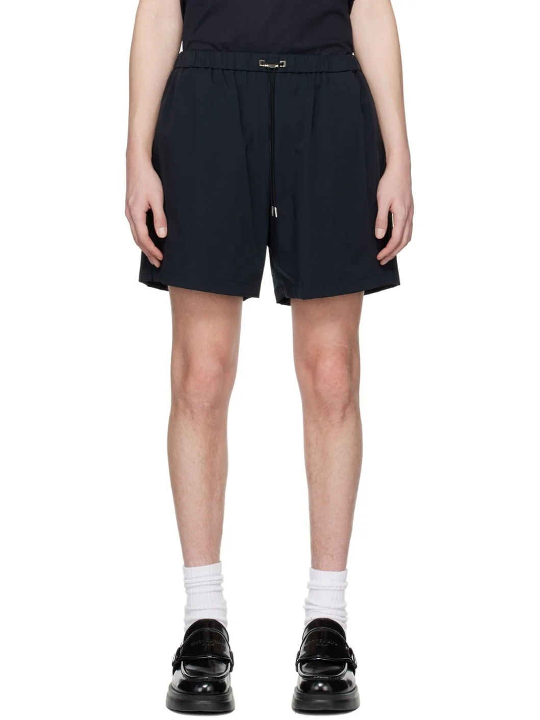 Navy Drawstring Shorts - 1