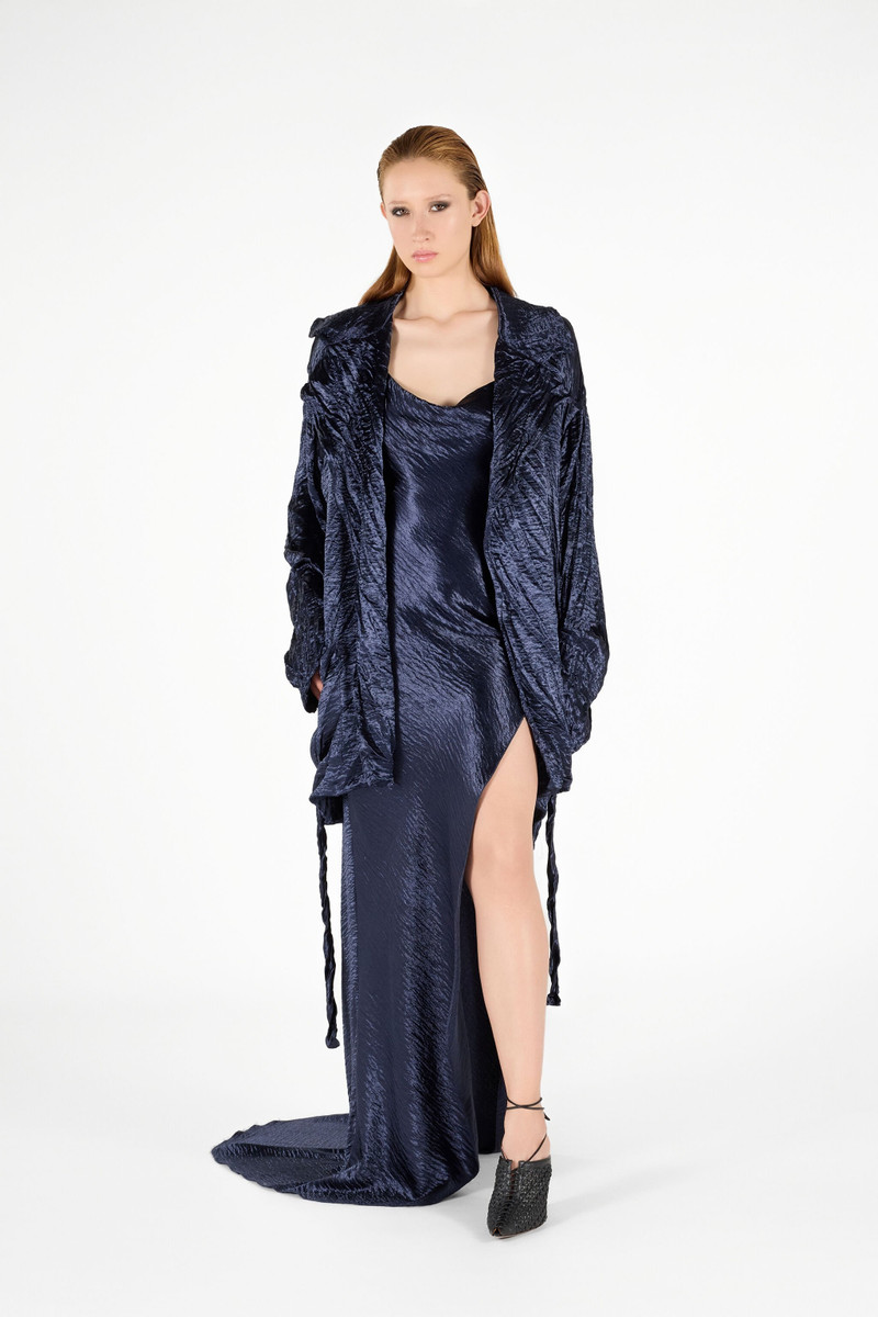 Roberto Cavalli Crinkle Effect Belted Jacket outlook