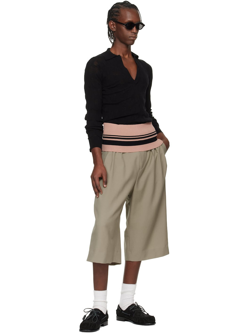 Dries Van Noten Black Knit Polo outlook