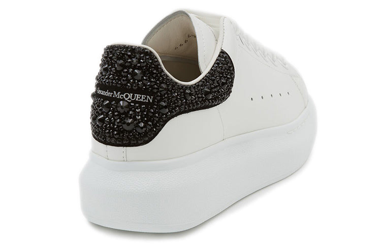 (WMNS) Alexander McQueen Oversized Sneaker 'White Jet Black Crystal' 666407WIA4Z9581 - 4