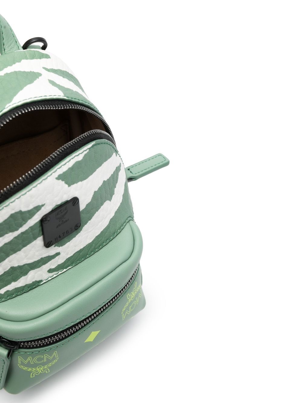animal-print leather backpack - 5