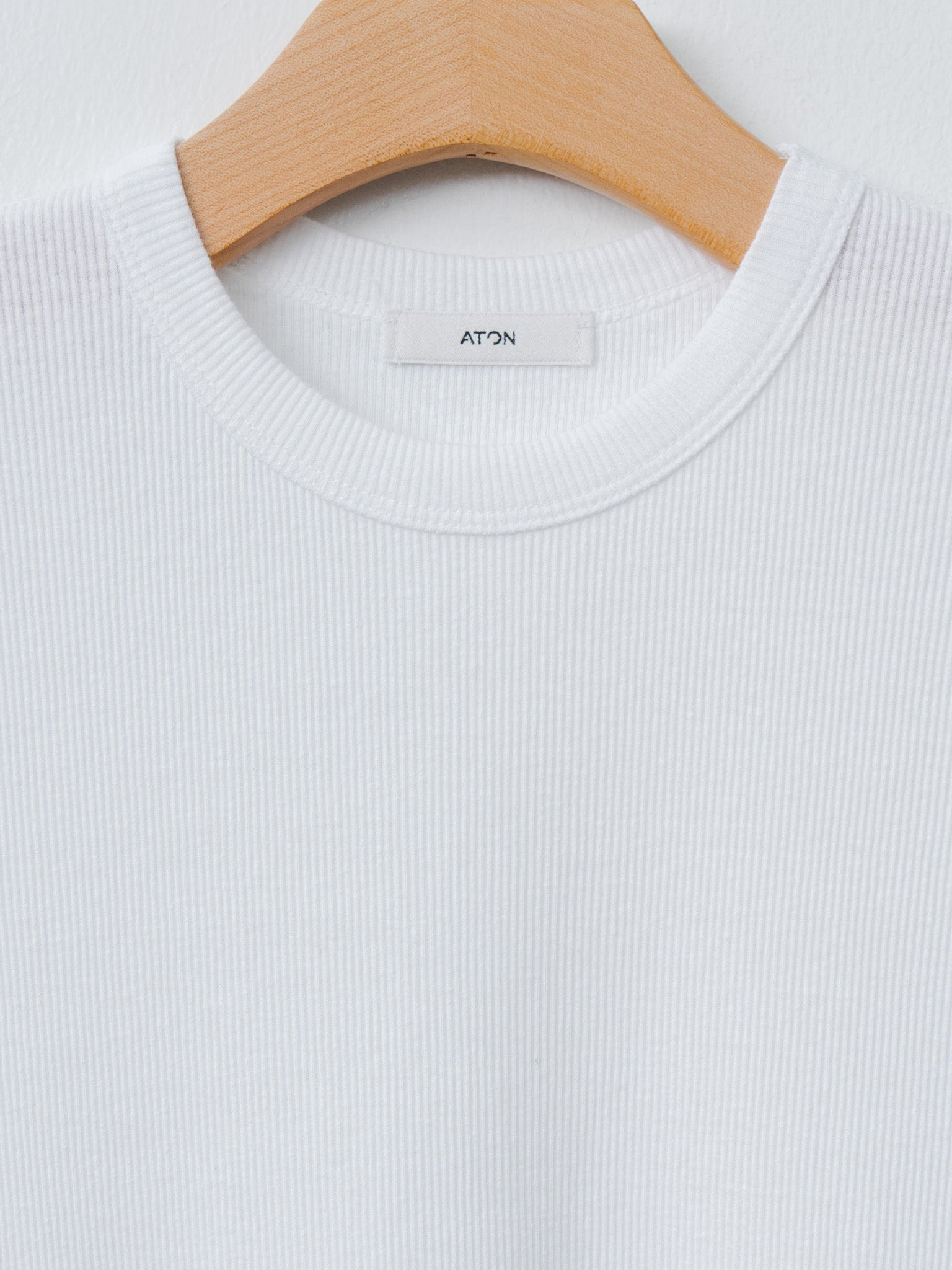 Recycle Suvin Rib Fit T-Shirt - White - 2