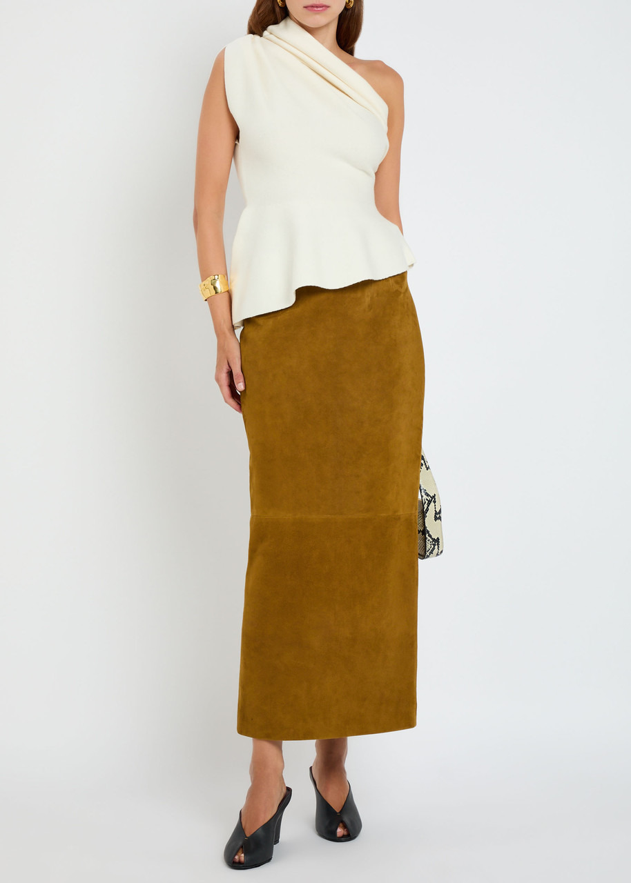 Khaite Loxley Suede Midi Skirt - 4