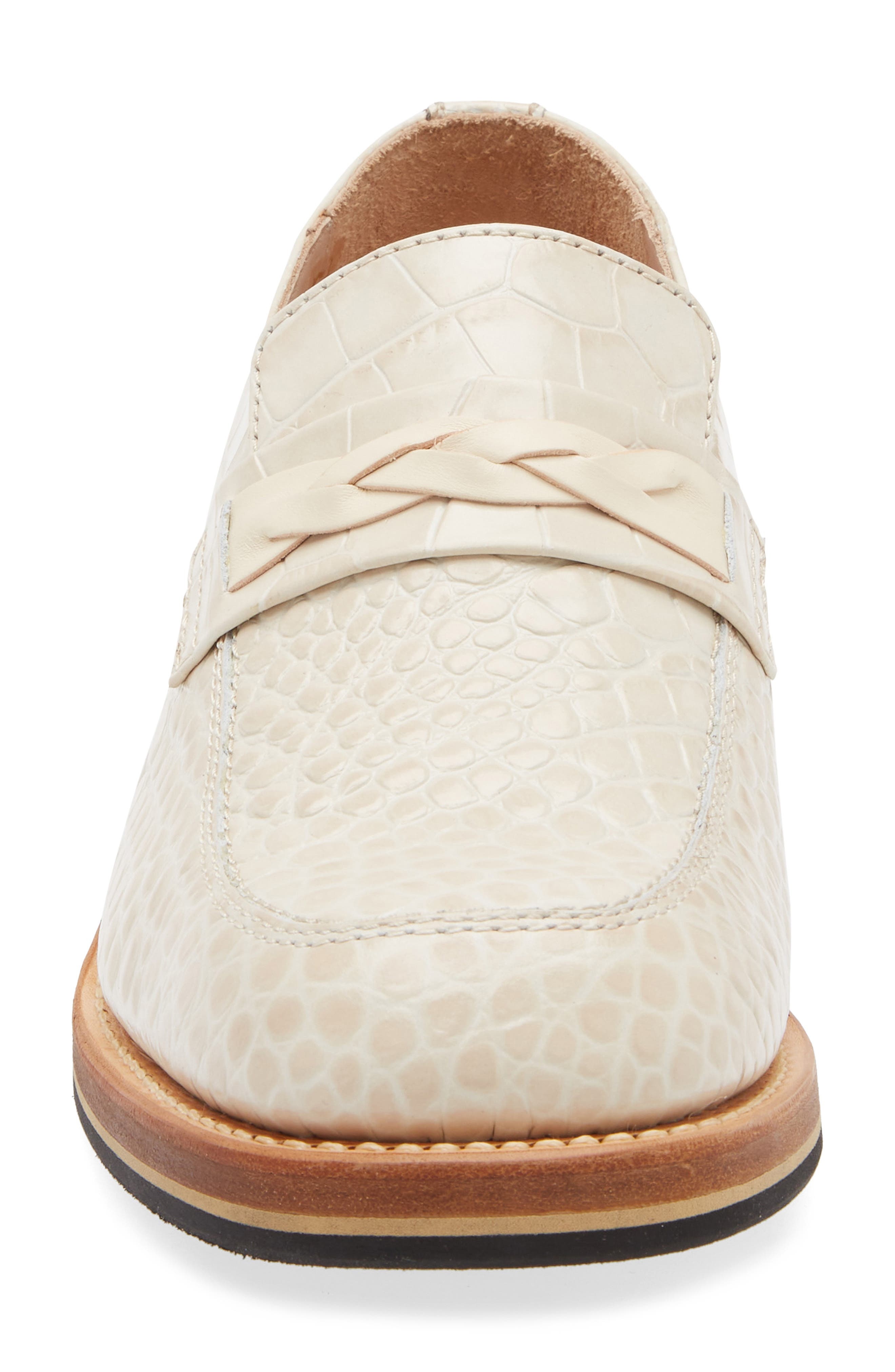 OUR LEGACY Nakano Croc Embossed Leather Loafer in Vanilla Croc Bull Hide at Nordstrom - 4