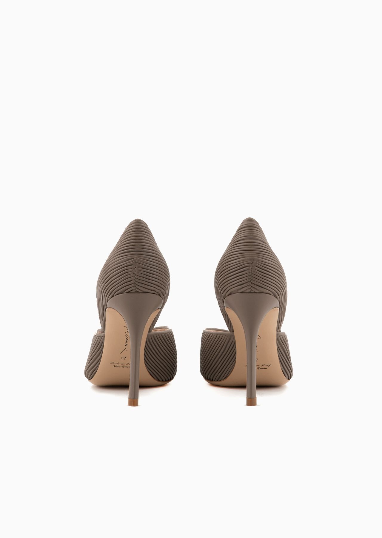 Pleated nappa-leather court shoes with heel - 4