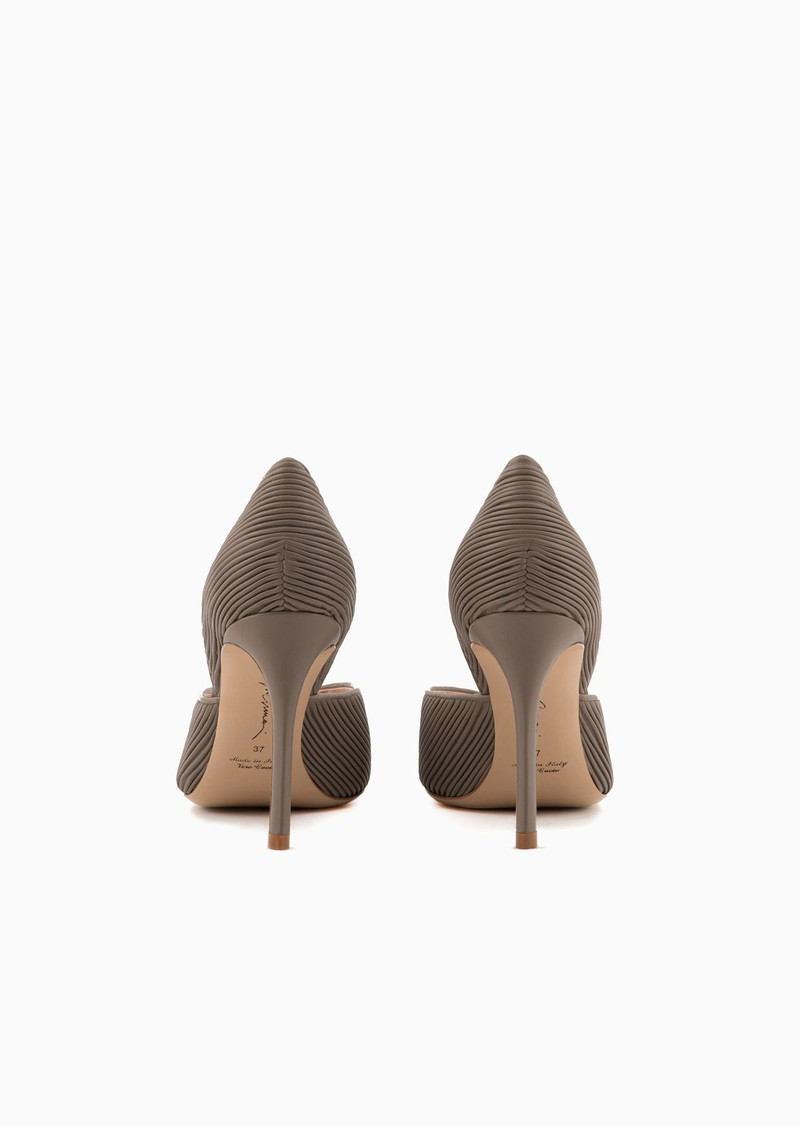 GIORGIO ARMANI Pleated nappa-leather court shoes with heel outlook