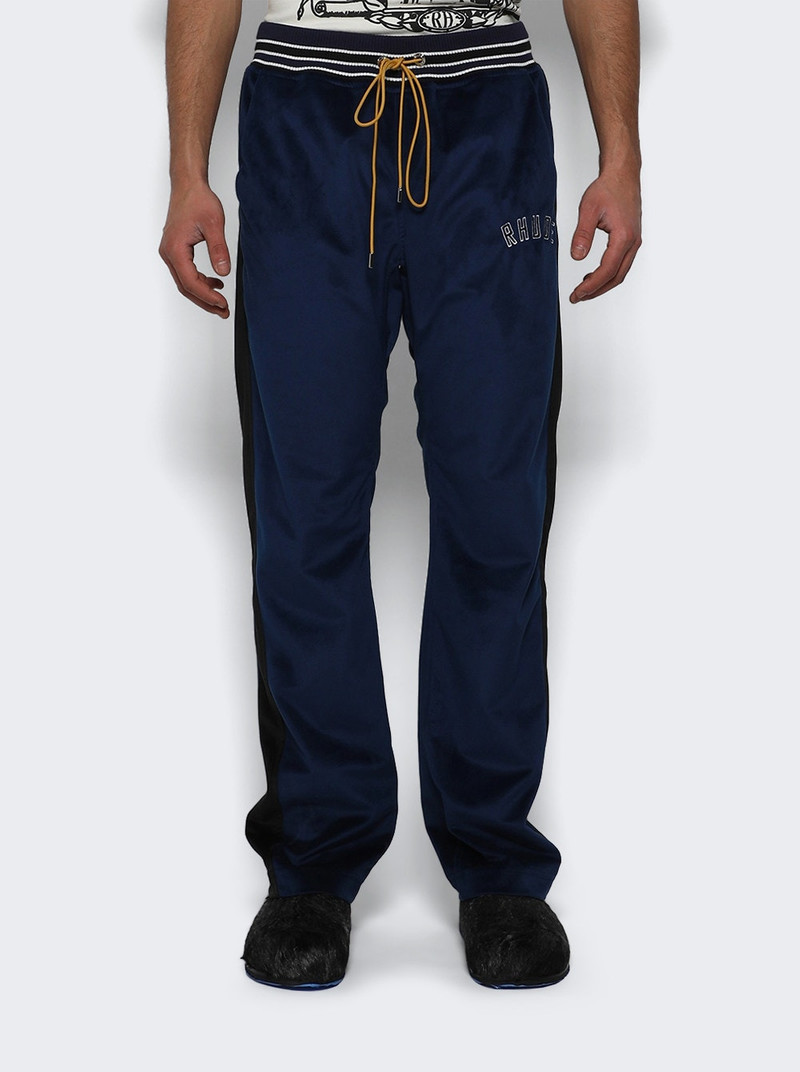 Rhude Velour Track Pant Navy And Black outlook