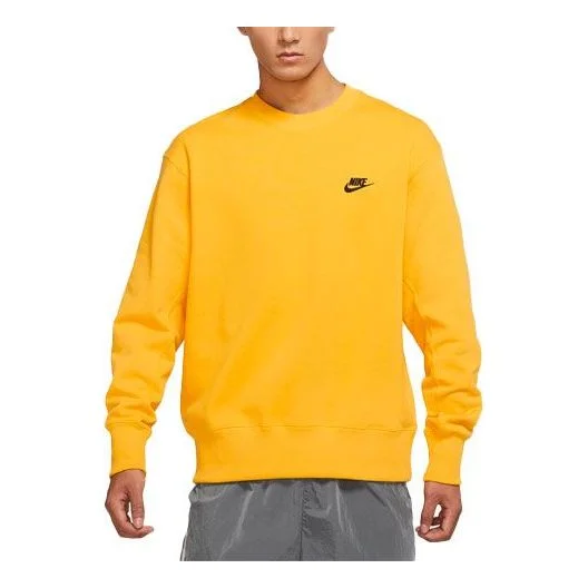 Men's Nike Sportswear Logo Casual Sports Round Neck Pullover Yellow DA0022-713 - 1