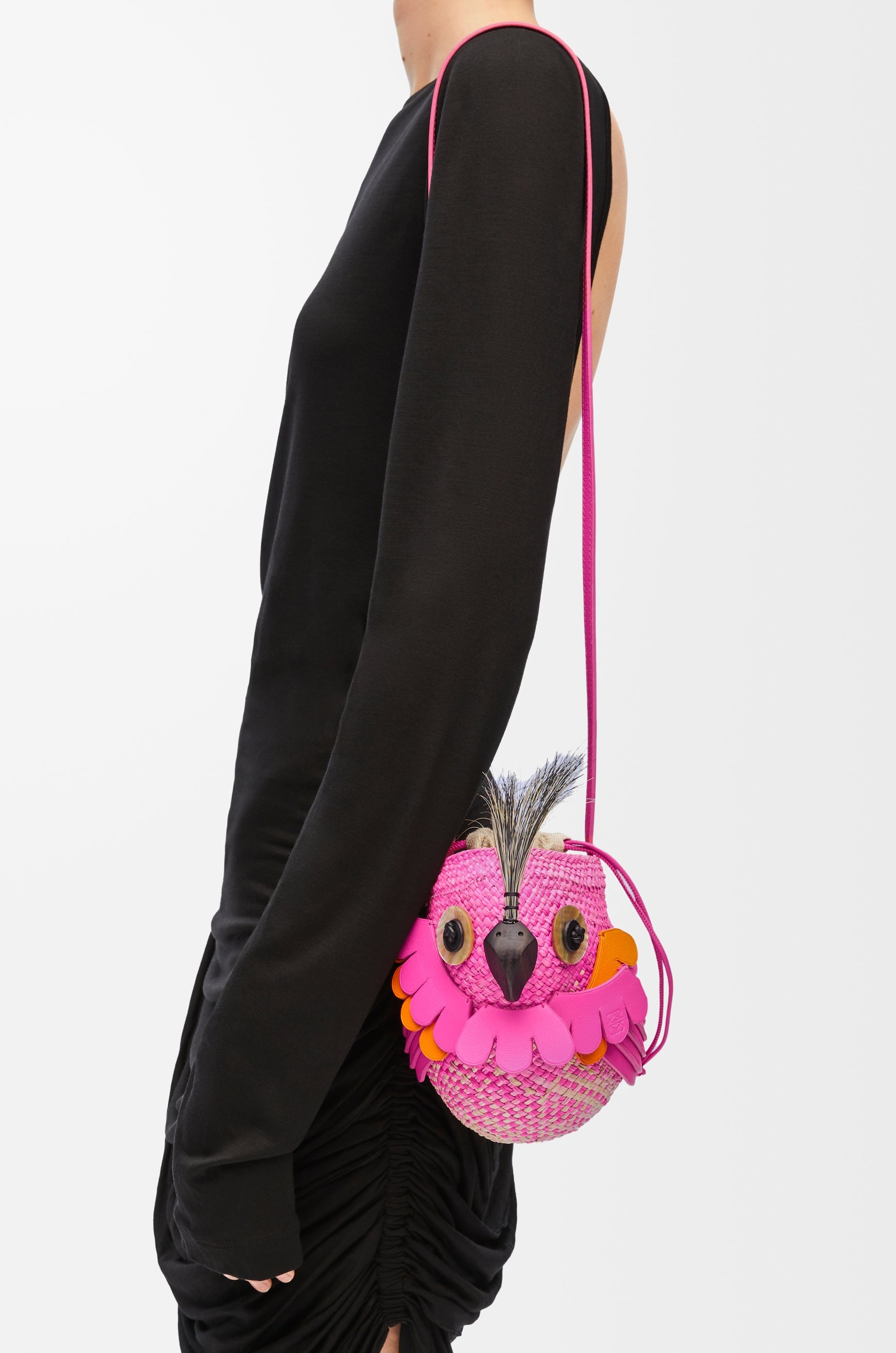 Bird bag in iraca palm and calfskin - 2