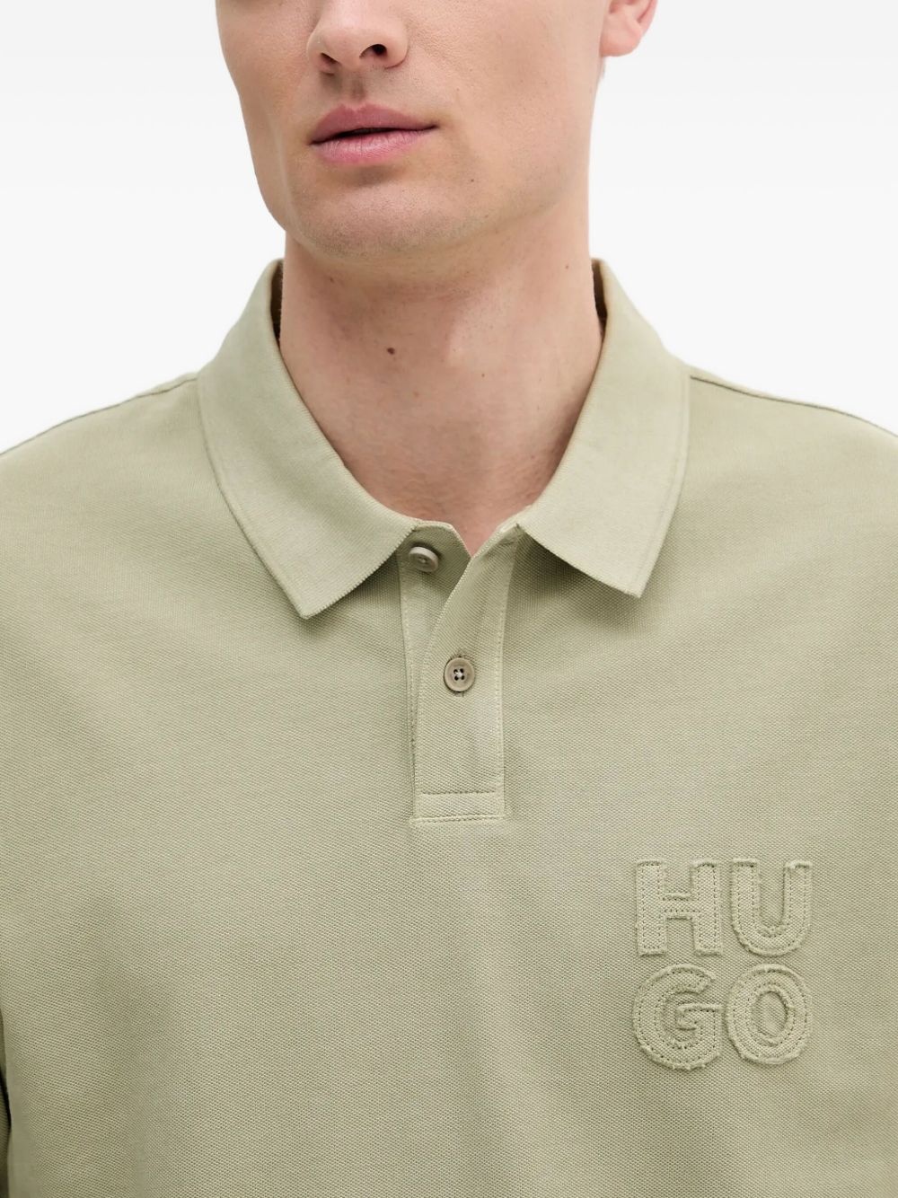 embroidered-logo polo shirt - 3