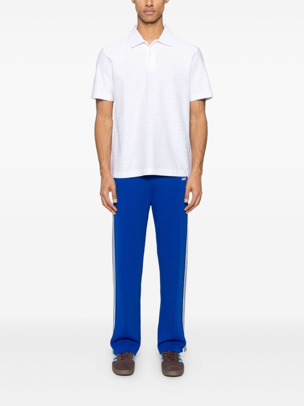 zigzag-woven polo shirt - 2
