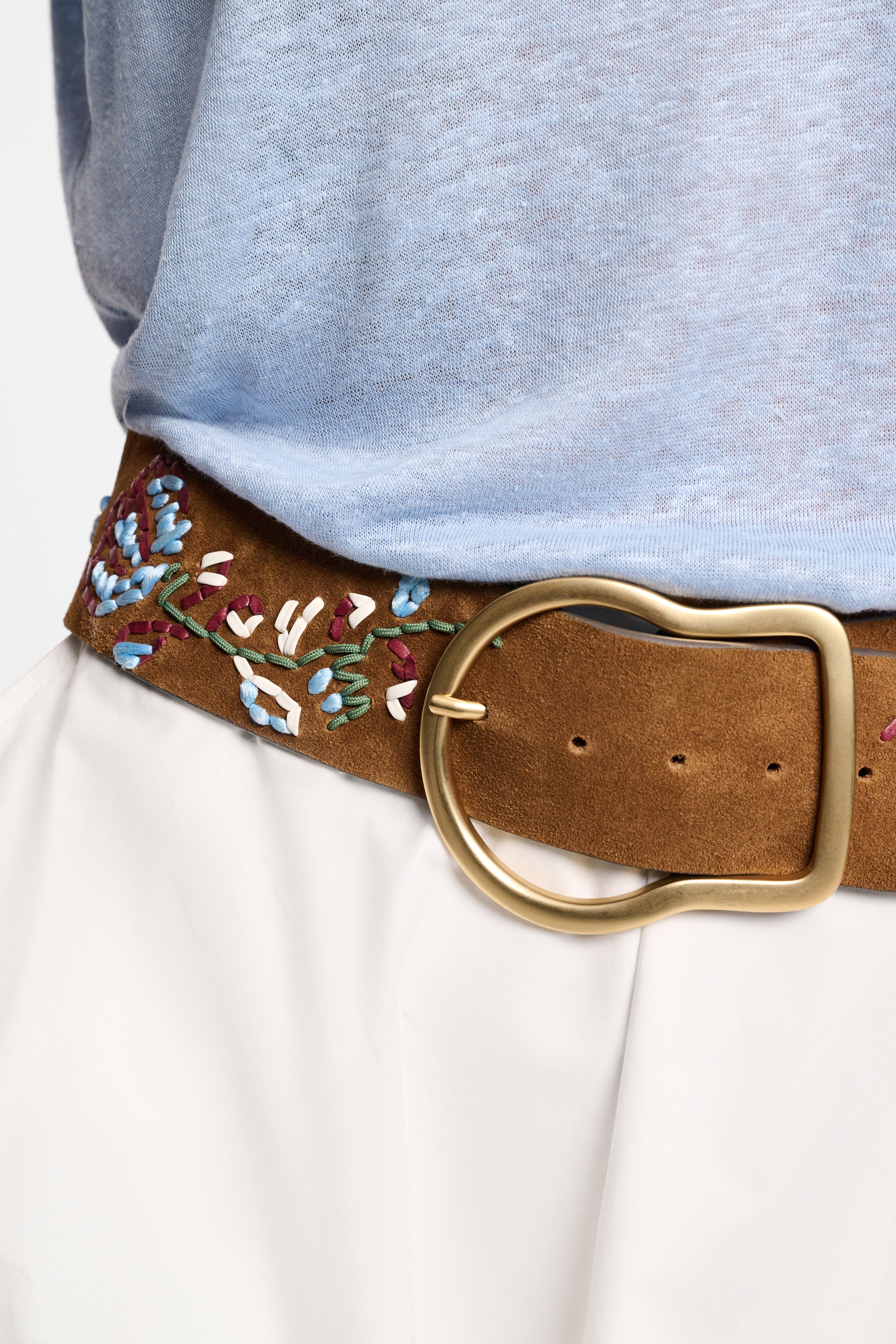SUEDE SENSATION 6cm flower belt - 4