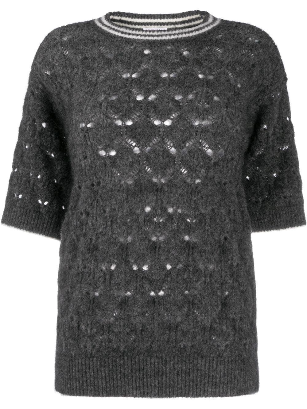 short-sleeve knitted top - 1