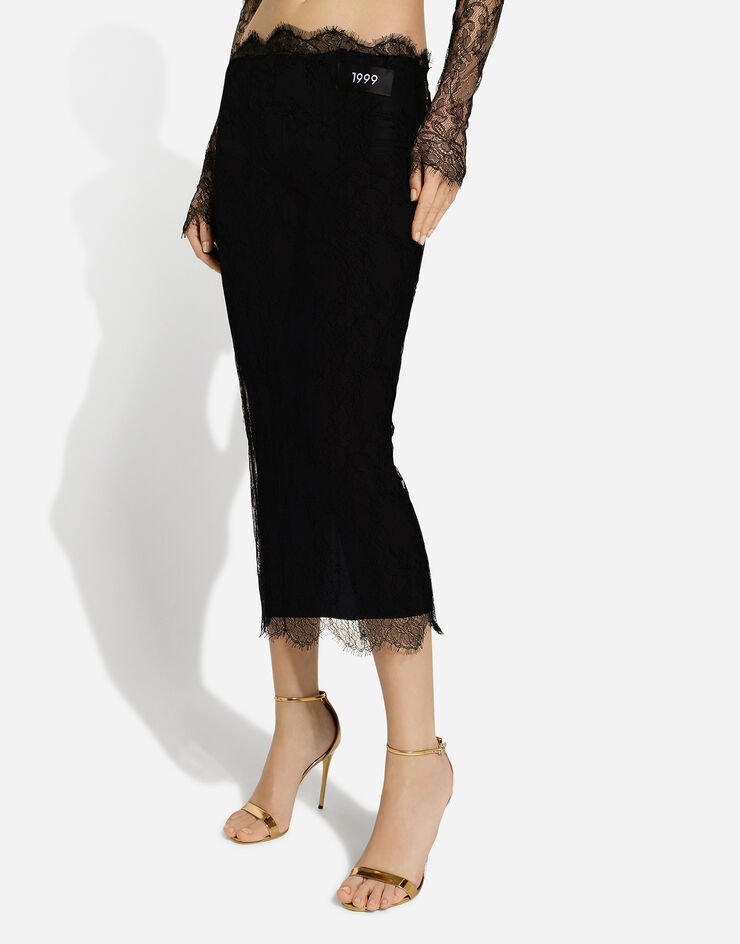 Chantilly lace midi skirt - 5
