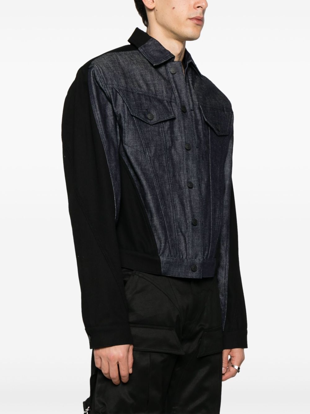 bi-color denim jacket - 3