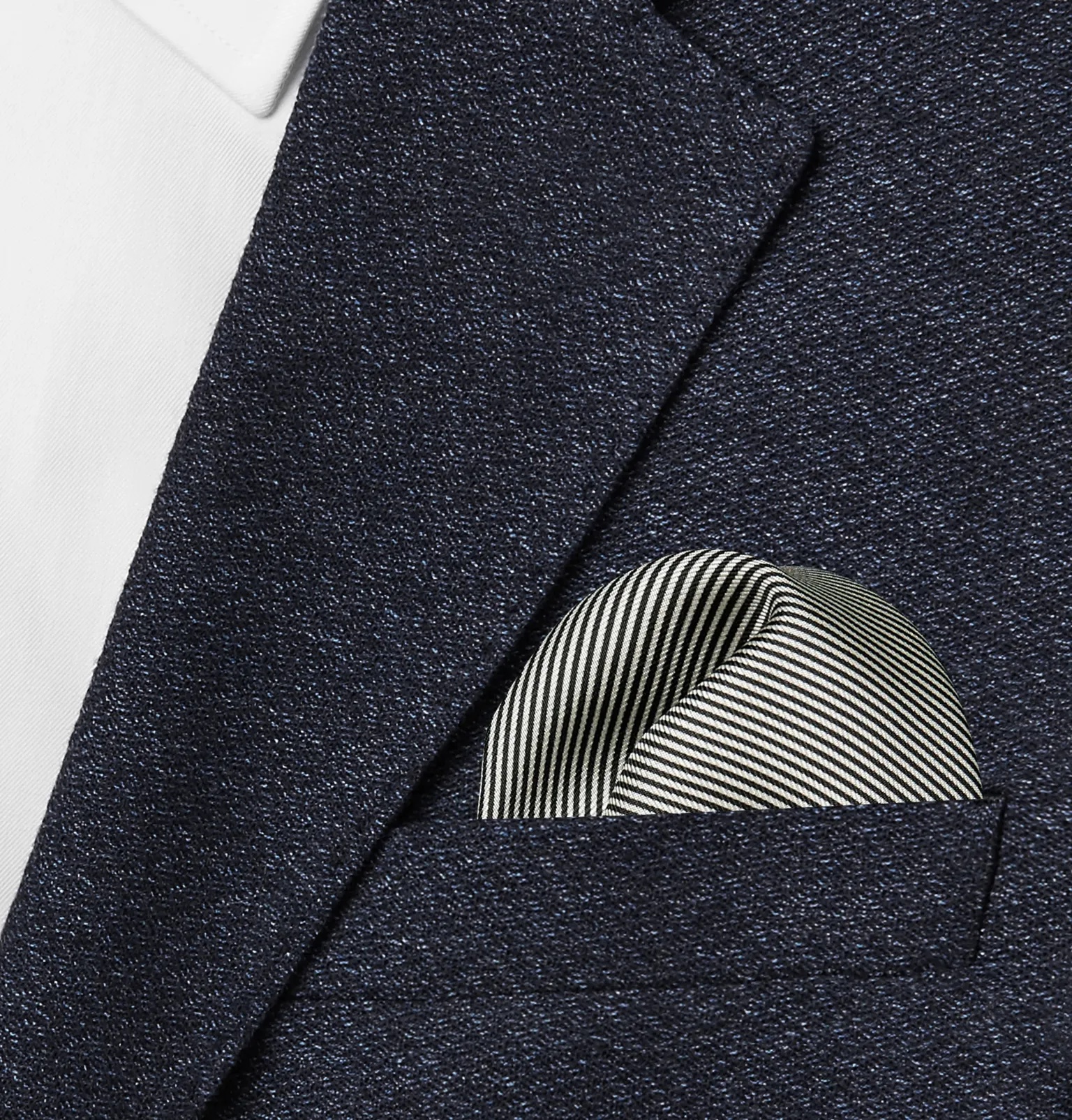 Pinstriped Silk-Twill Pocket Square - 2