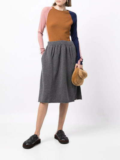 extreme cashmere ruched-detail knitted skirt outlook