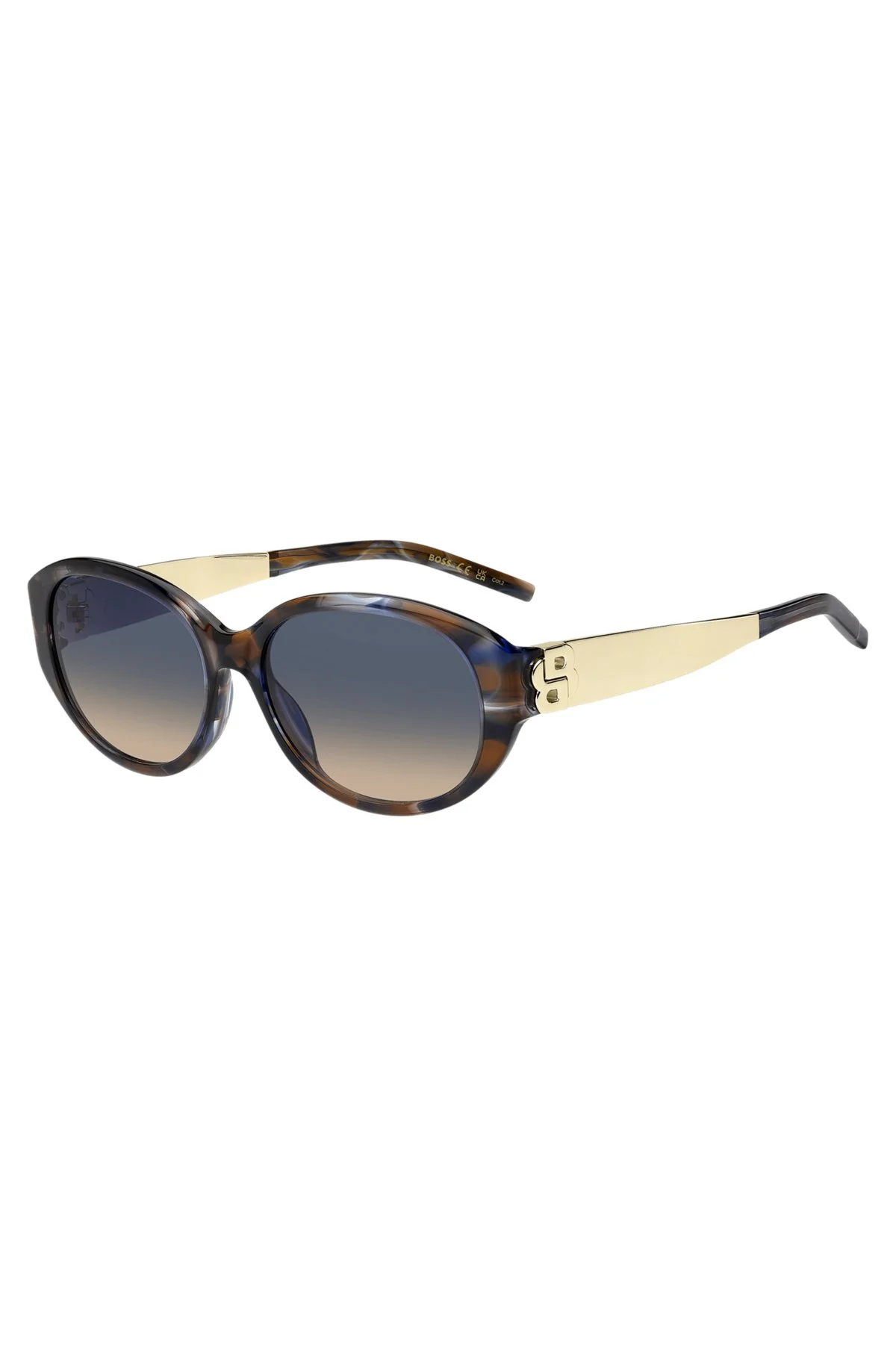 HAVANA ACETATE SUNGLASSES WITH DOUBLE-B MONOGRAM HARDWARE - 1