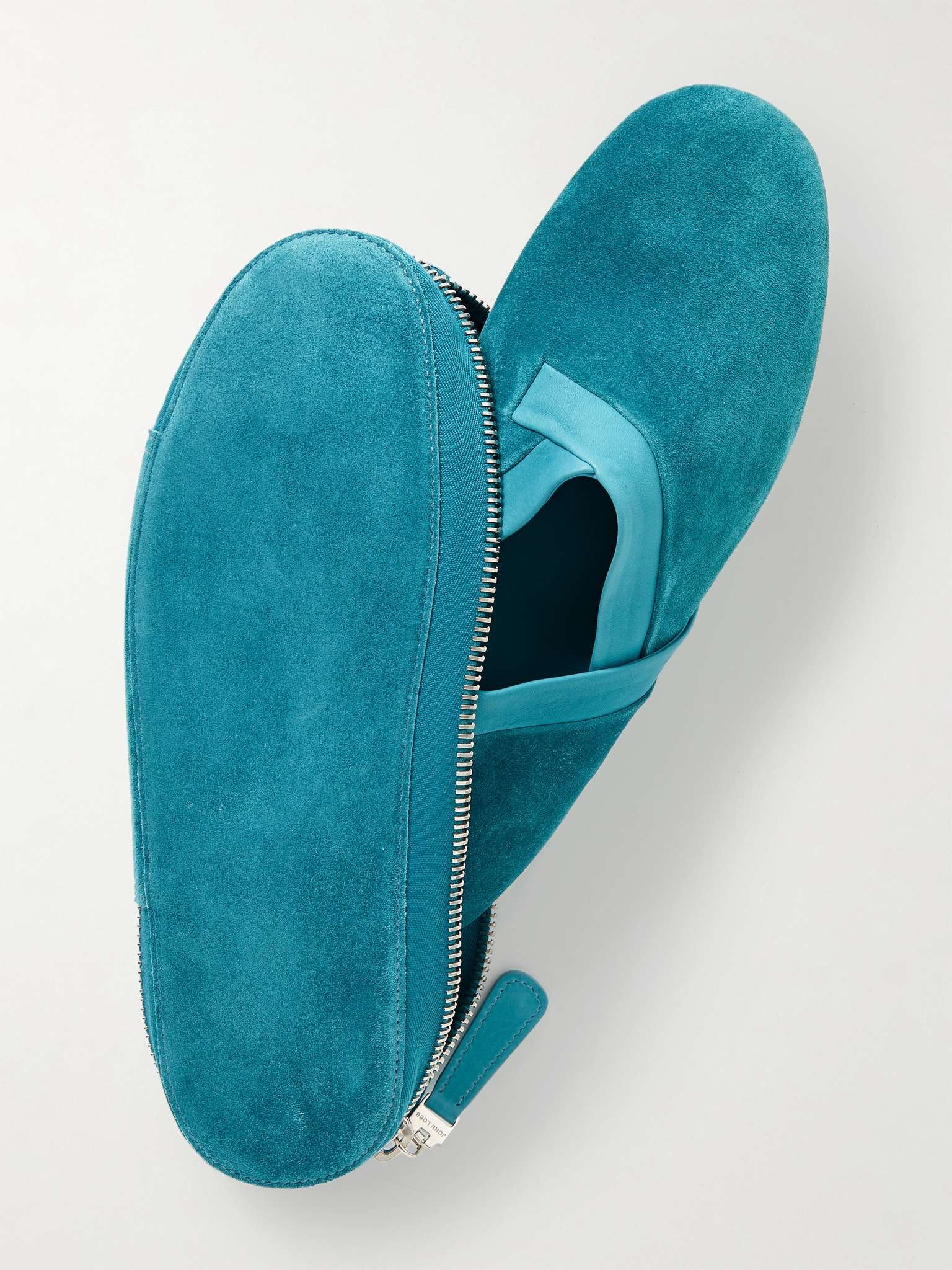 Knighton Leather-Trimmed Suede Slippers - 8