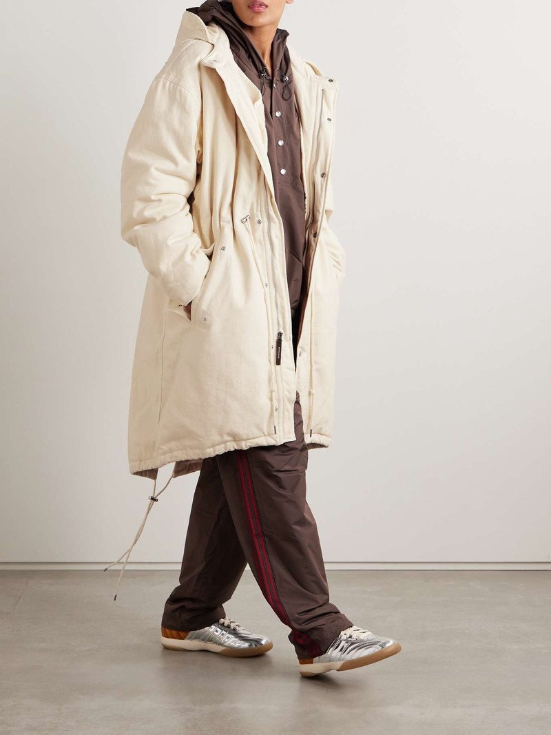 adidas Originals + Wales Bonner Coach hooded embroidered brushed recycled-twill coat outlook