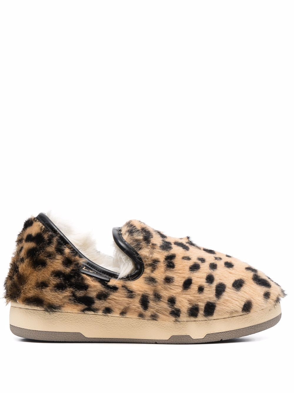 leopard-print flat slippers - 1