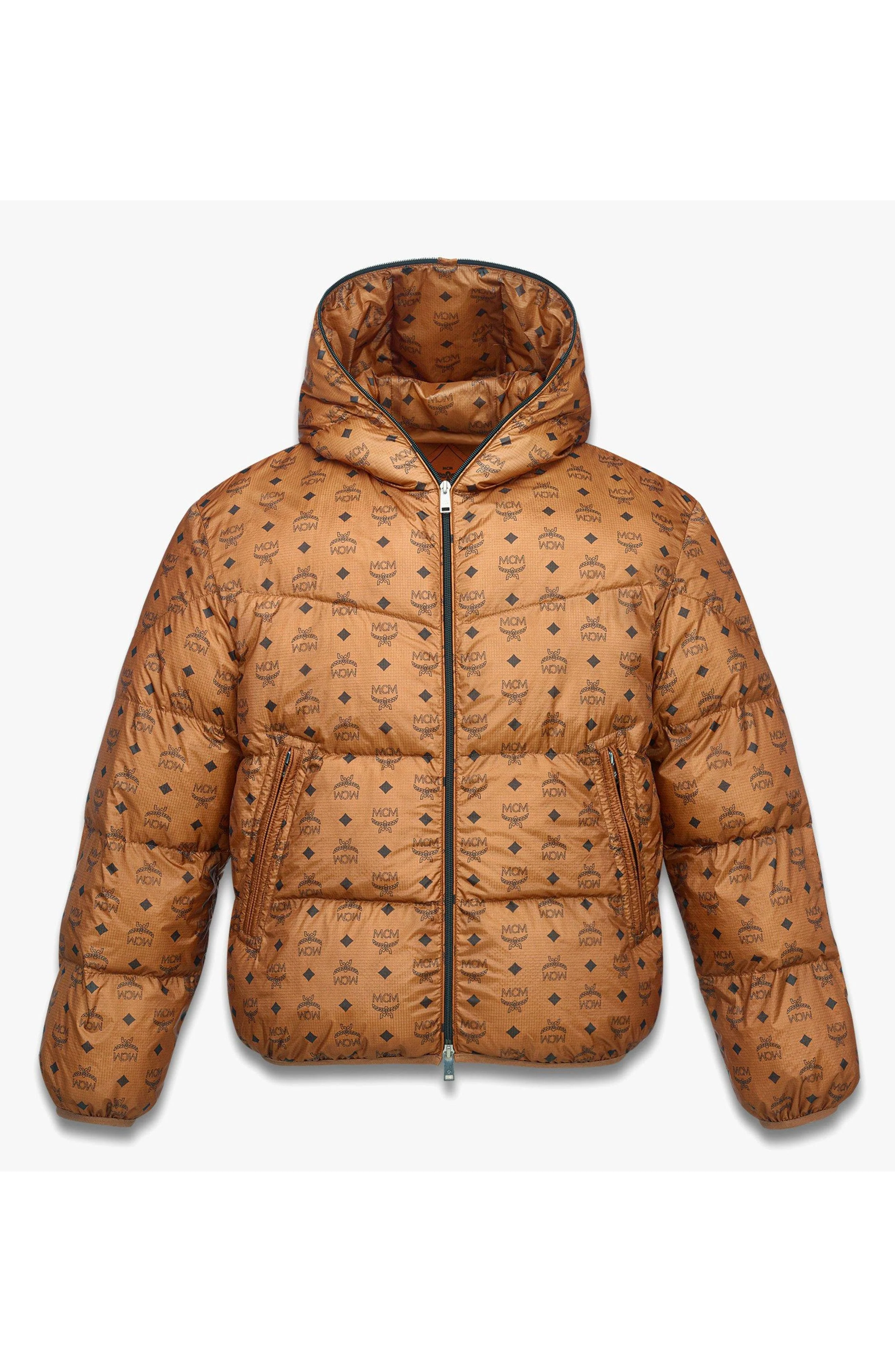 MCM Monogram Ripstop Nylon Parka in Cognac at Nordstrom - 1