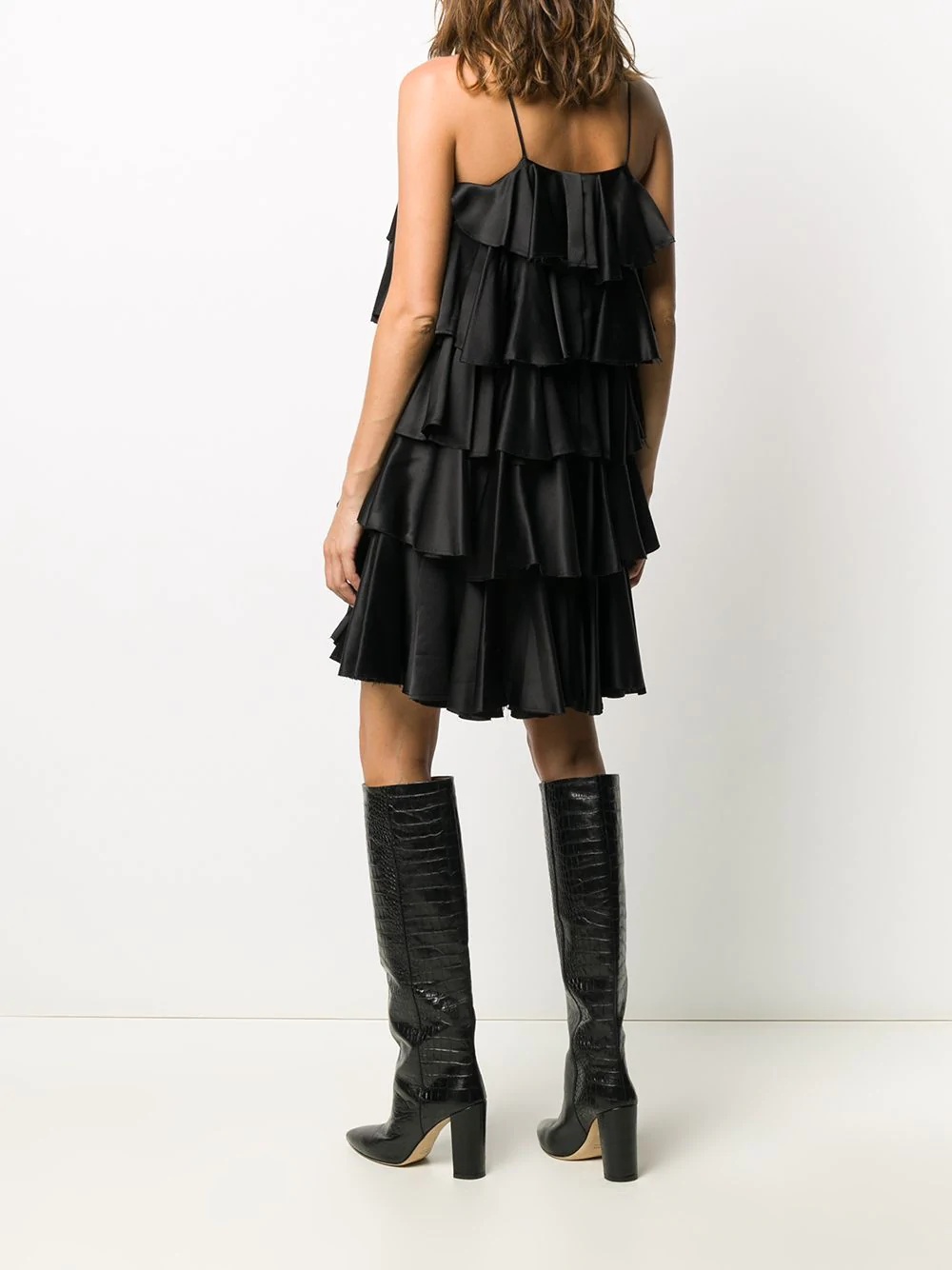 ruffle layered strappy dress - 4