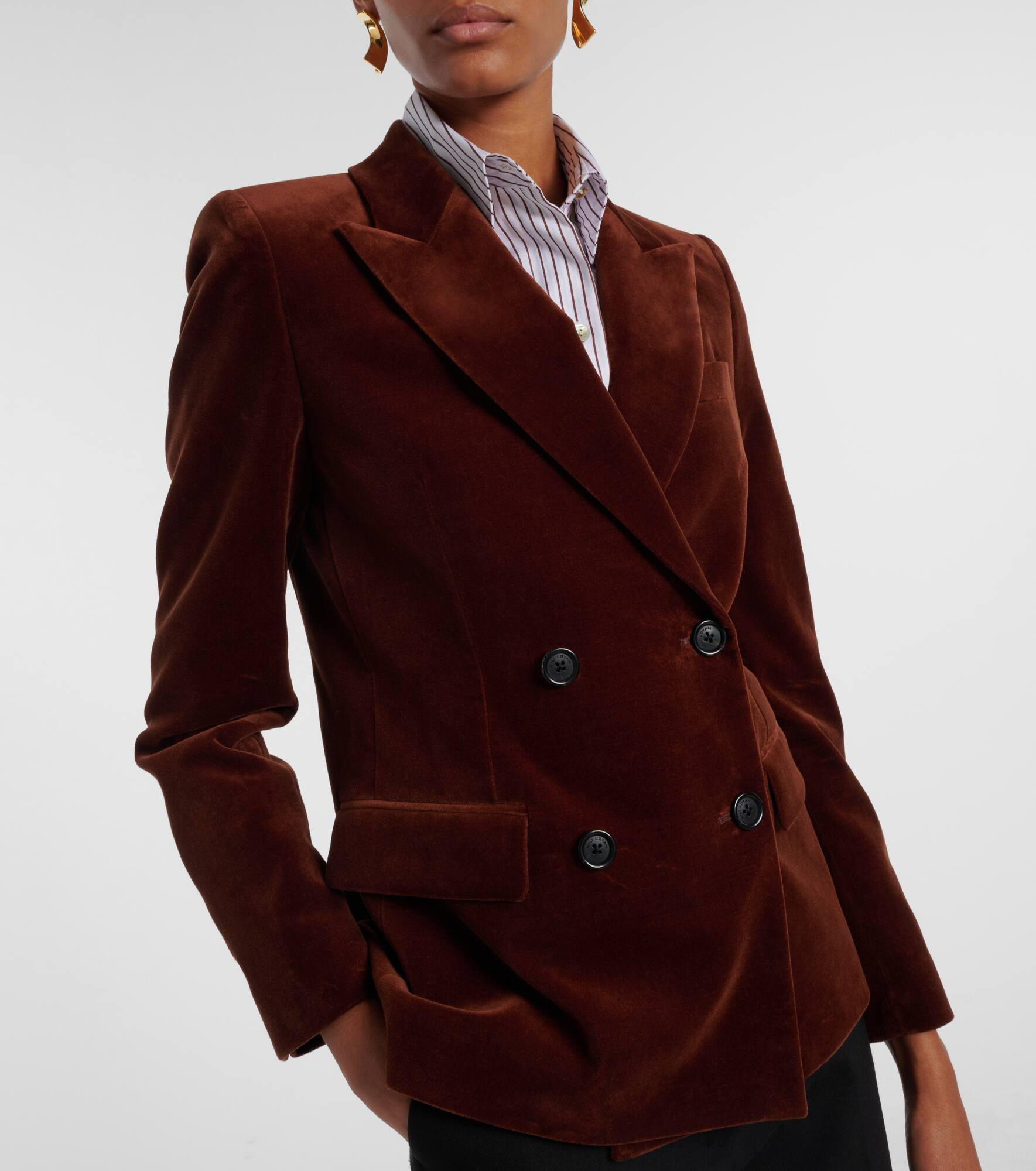 Veda double-breasted velvet blazer - 6