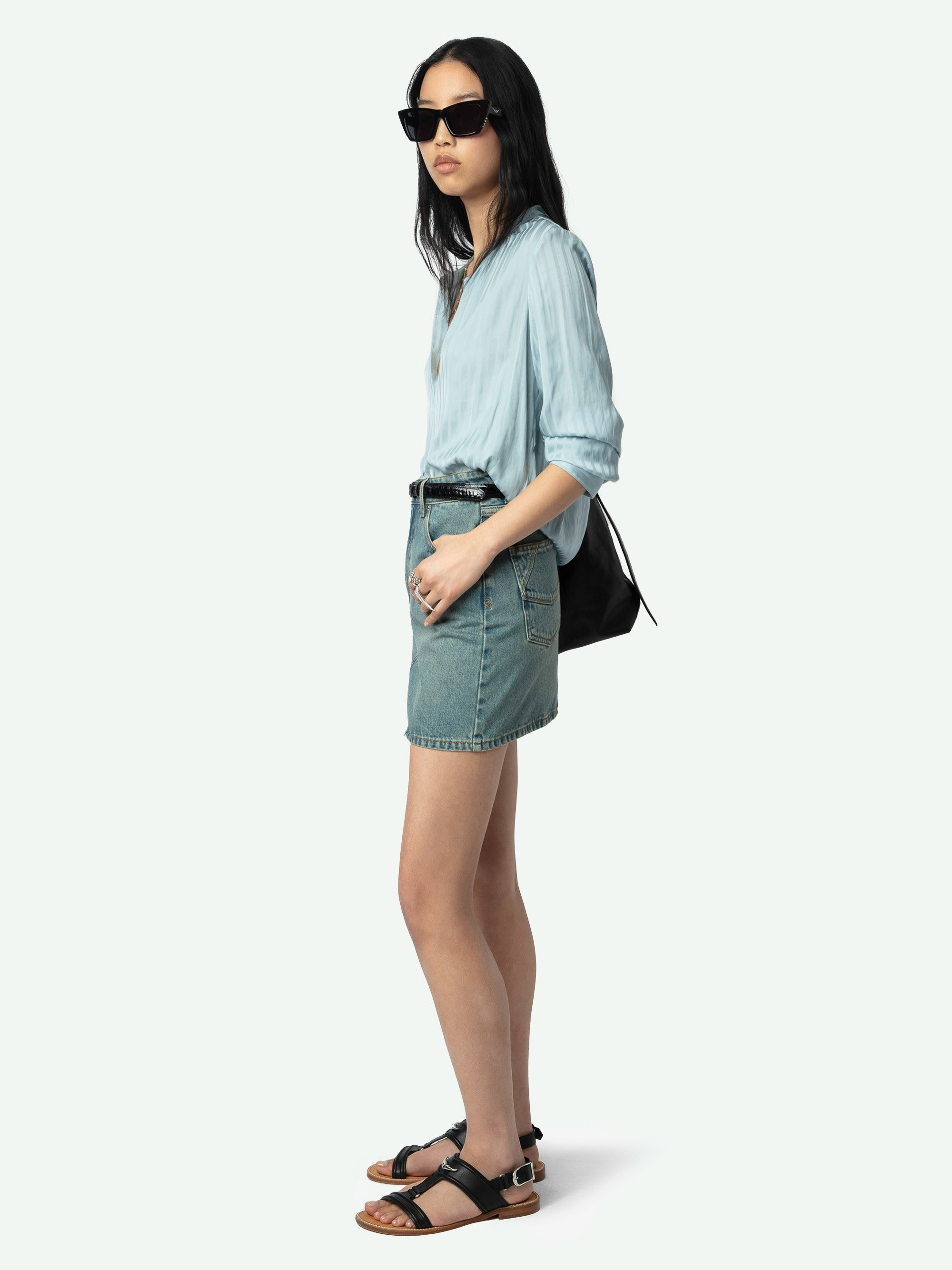 Tink Emerald Green Satin Blouse - 3