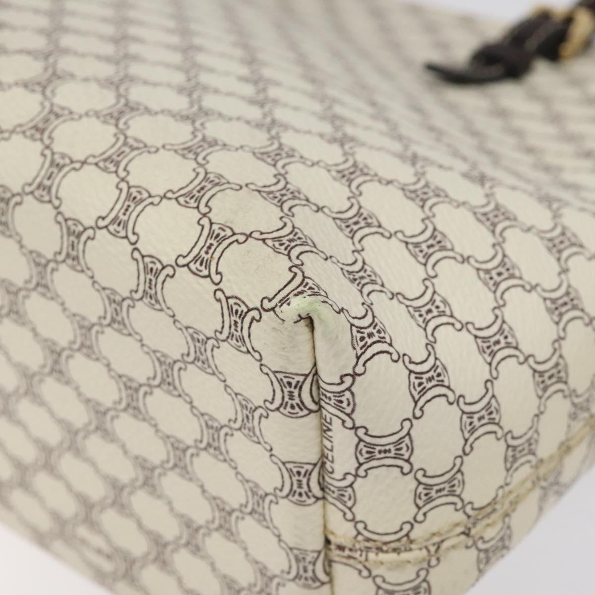 CELINE Macadam Canvas Tote Bag Pvc Leather Gold White - 16