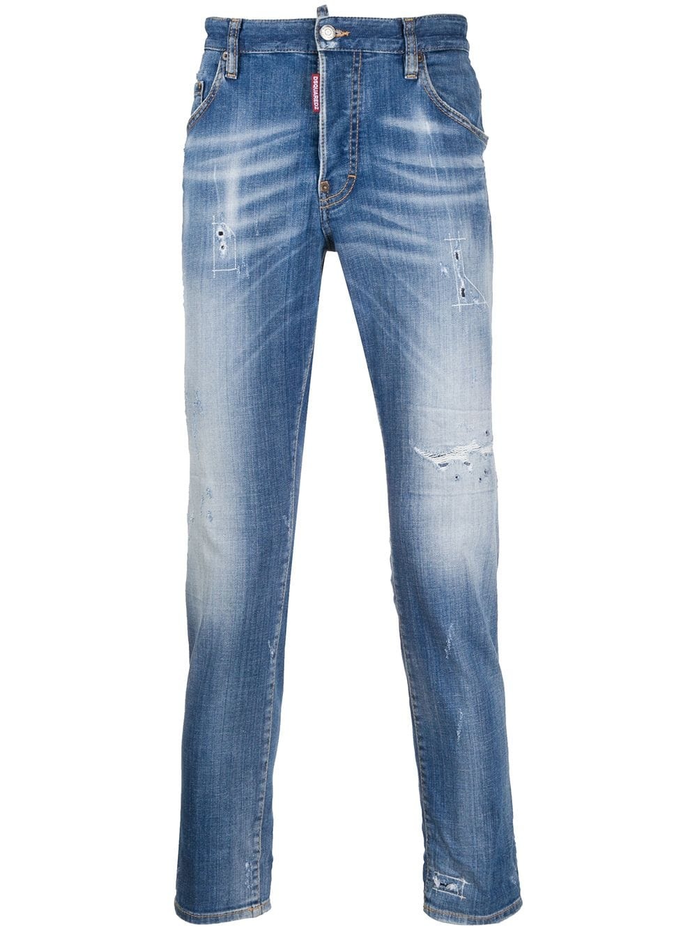 distressed-effect slim-fit jeans - 1