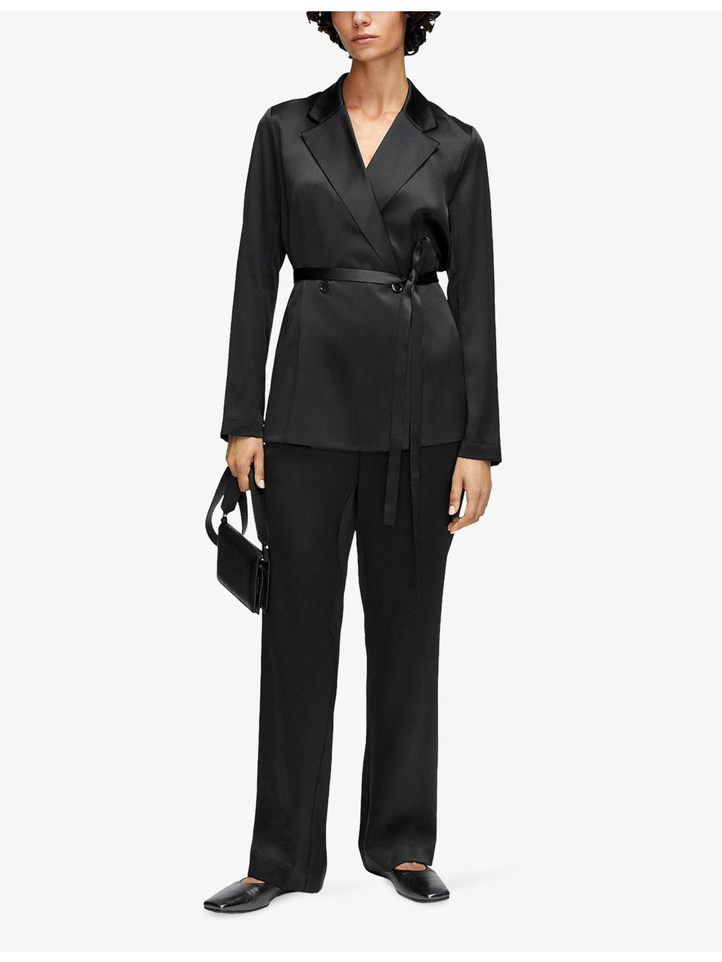 Joubert Belted-Waist Double-Breasted Silk Blazer - 2
