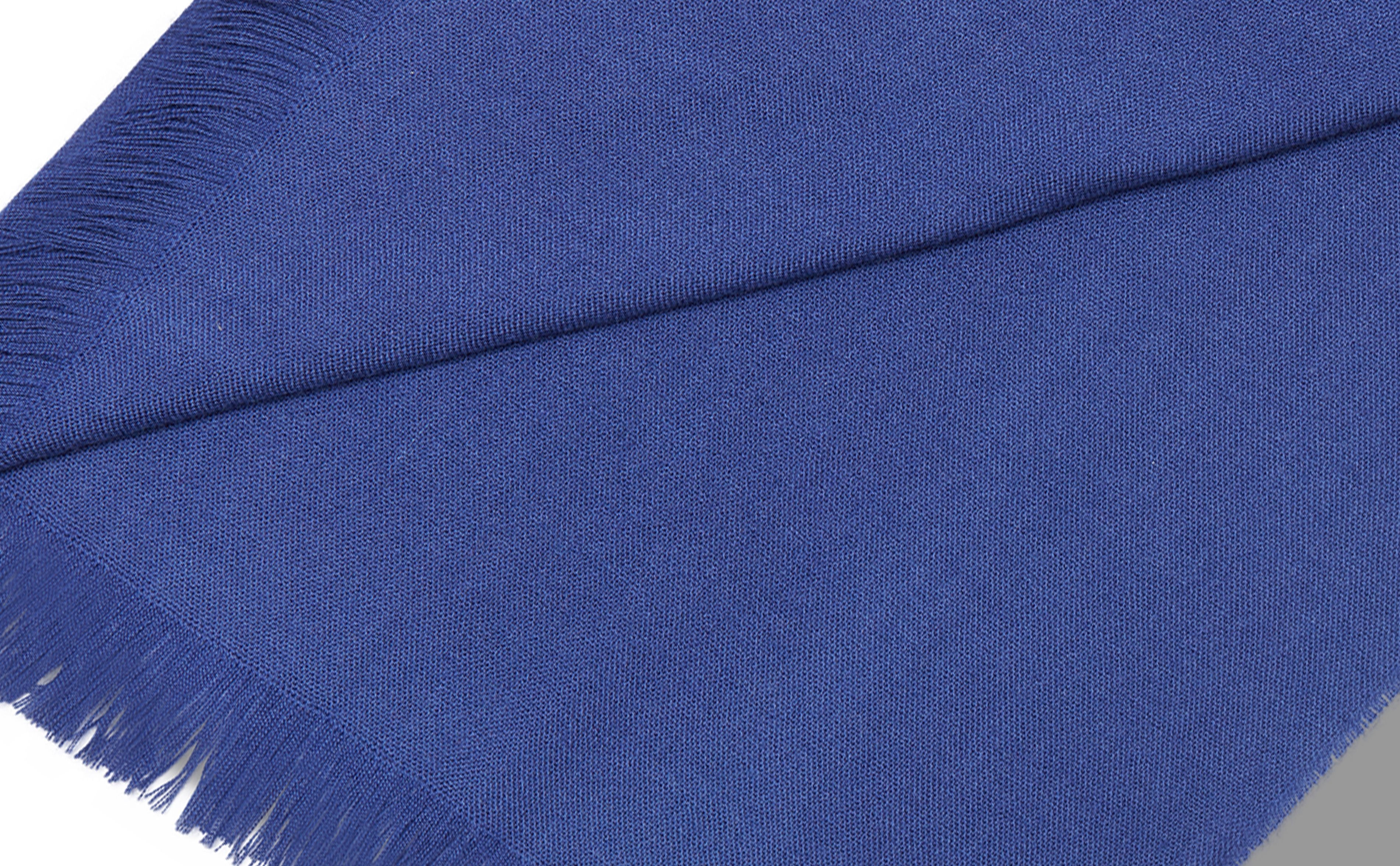 Blue Fine Cashmere Scarf - 3