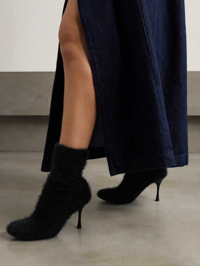 Gianvito Rossi Aspen 95 Brushed Ribbed-knit Ankle Boots outlook