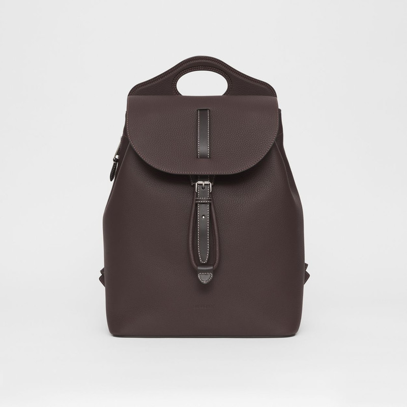 Grainy Leather Pocket Backpack 1