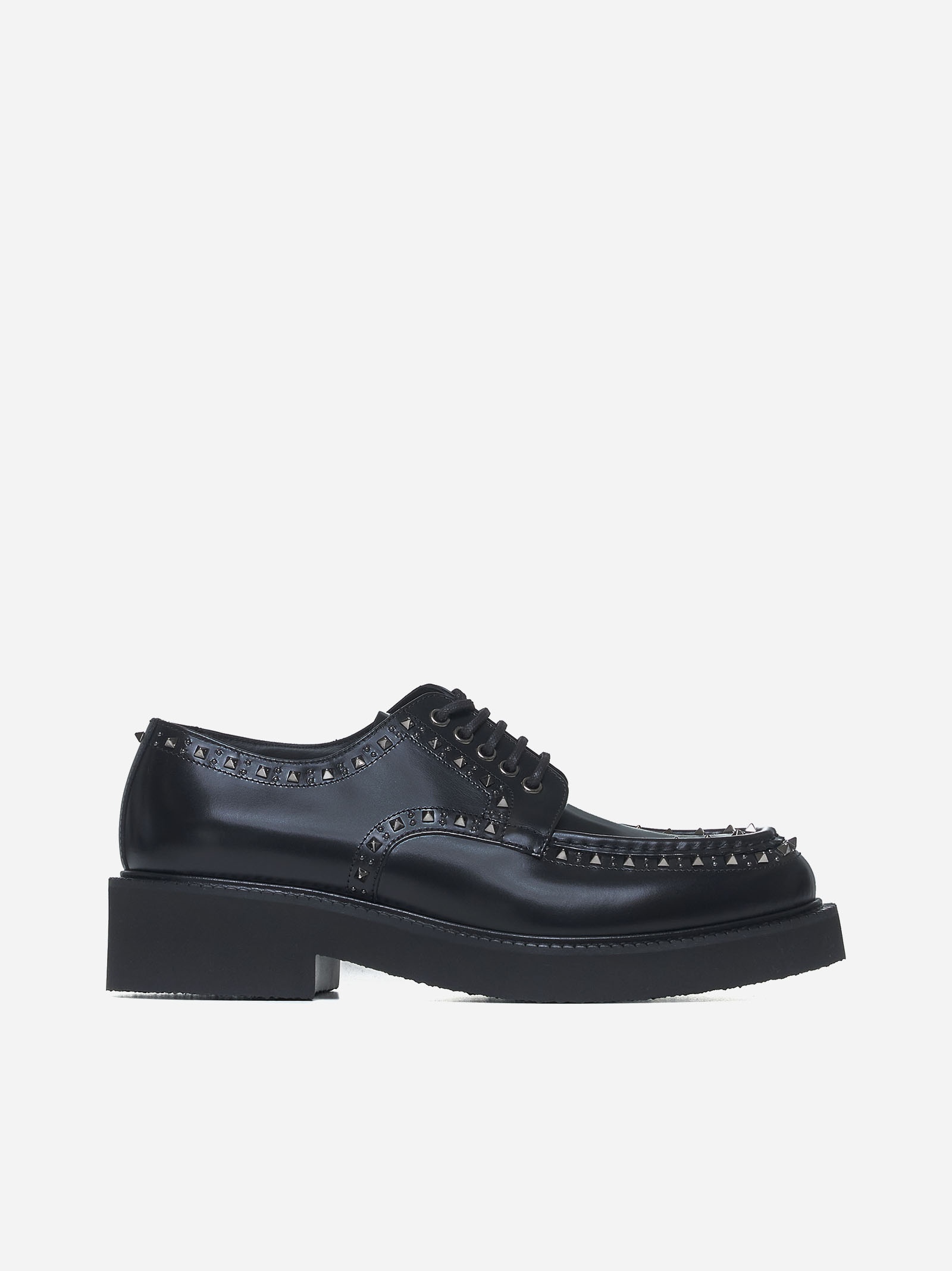 Rockstud leather derby shoes - 1