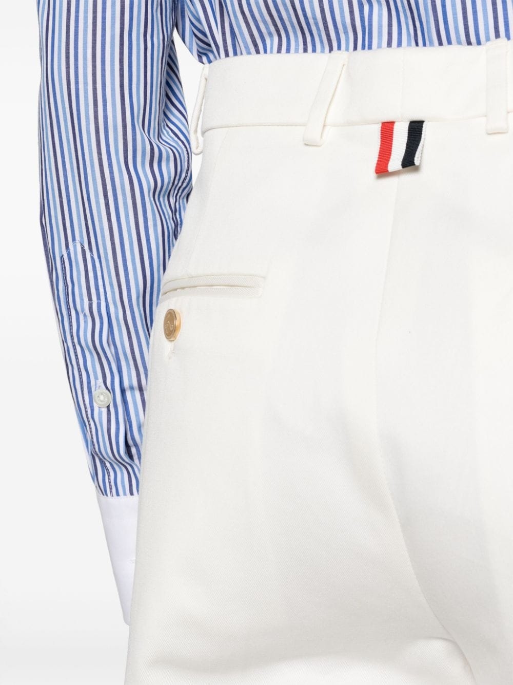 wide-leg cotton trousers - 5