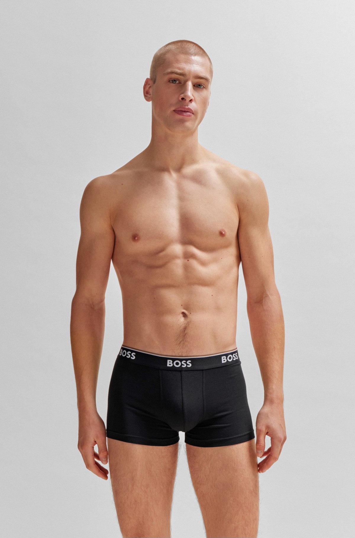 THREE-PACK OF STRETCH-COTTON TRUNKS WITH LOGO WAISTBANDS - 2