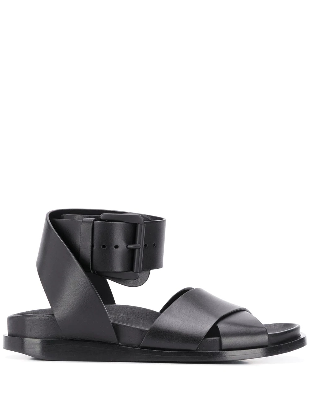 crossover strap flat sandals - 1