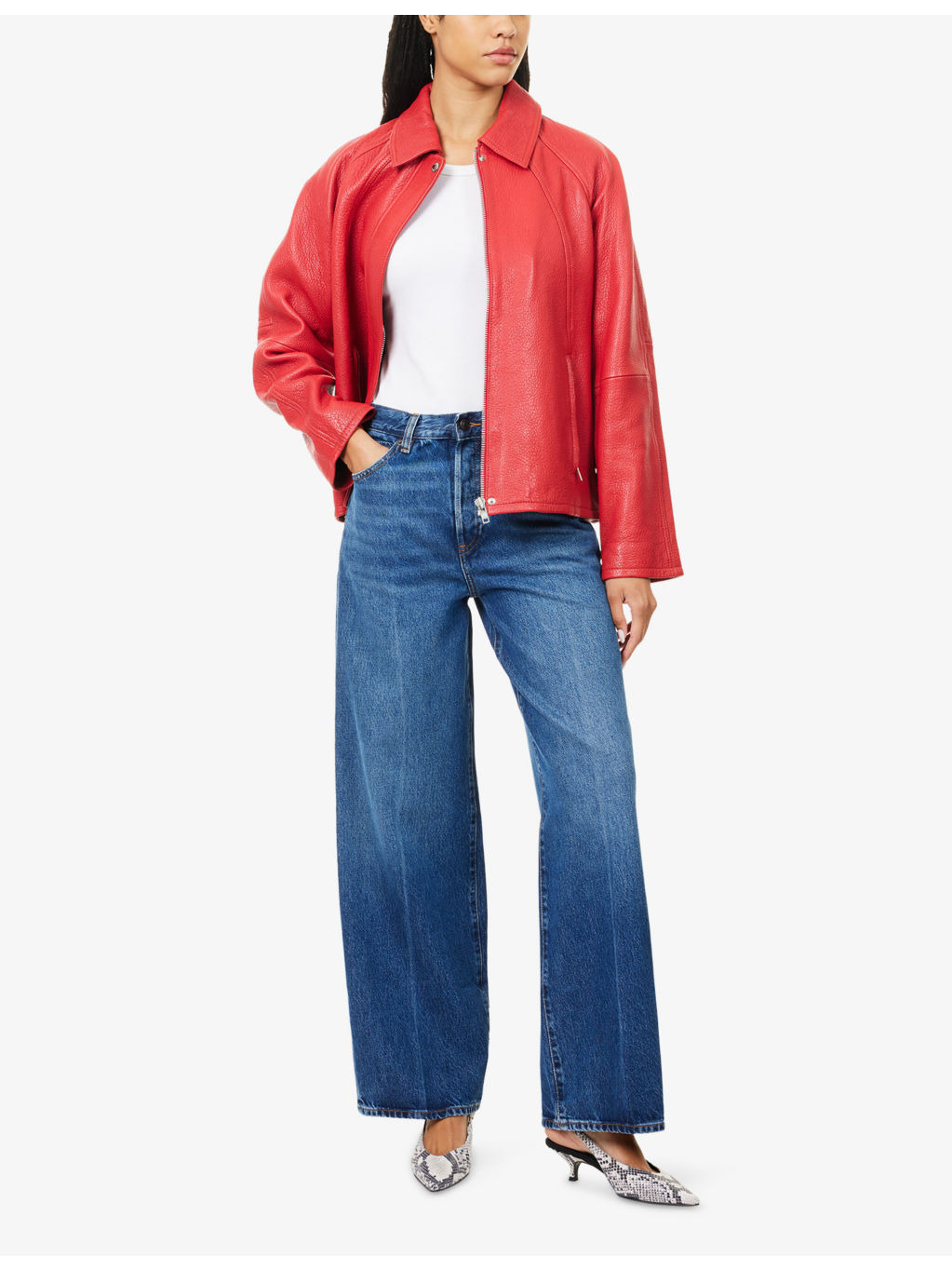 The Collegiate High-Rise Relaxed Wide-Leg Denim Jeans - 2