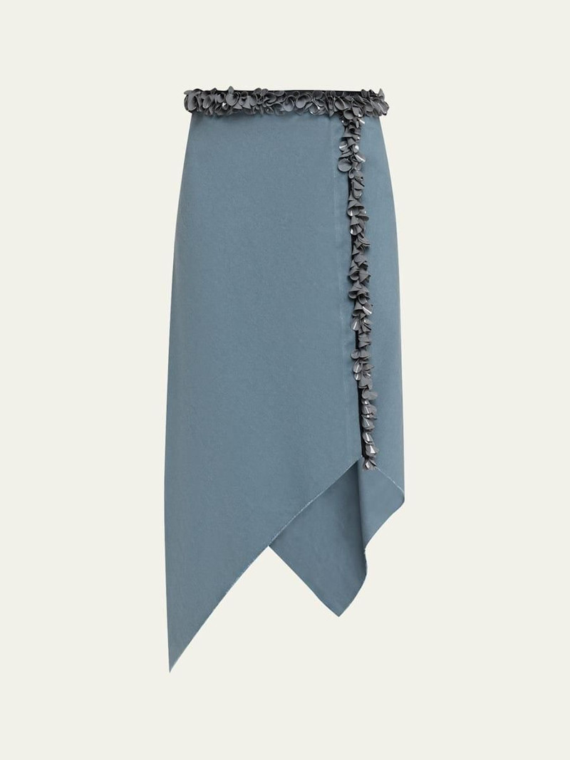 Darliston Embellished Asymmetric Cotton Midi Skirt 1