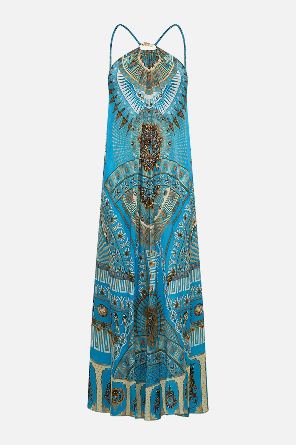 chinese dress ladies The Valley Of The Queens Gather Neck Hardware Maxi Dress| CAMILLA US –  CAMILLA main image 1