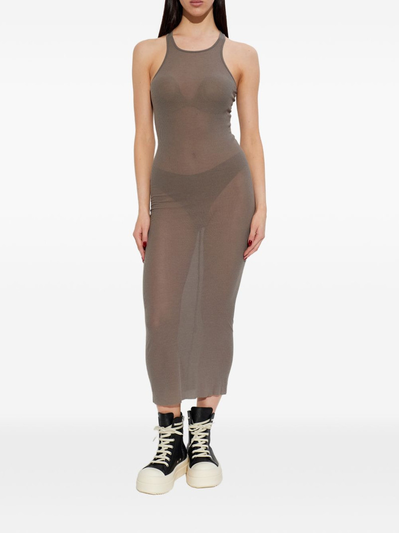 Rick Owens ribbed-knit racerback midi dress outlook
