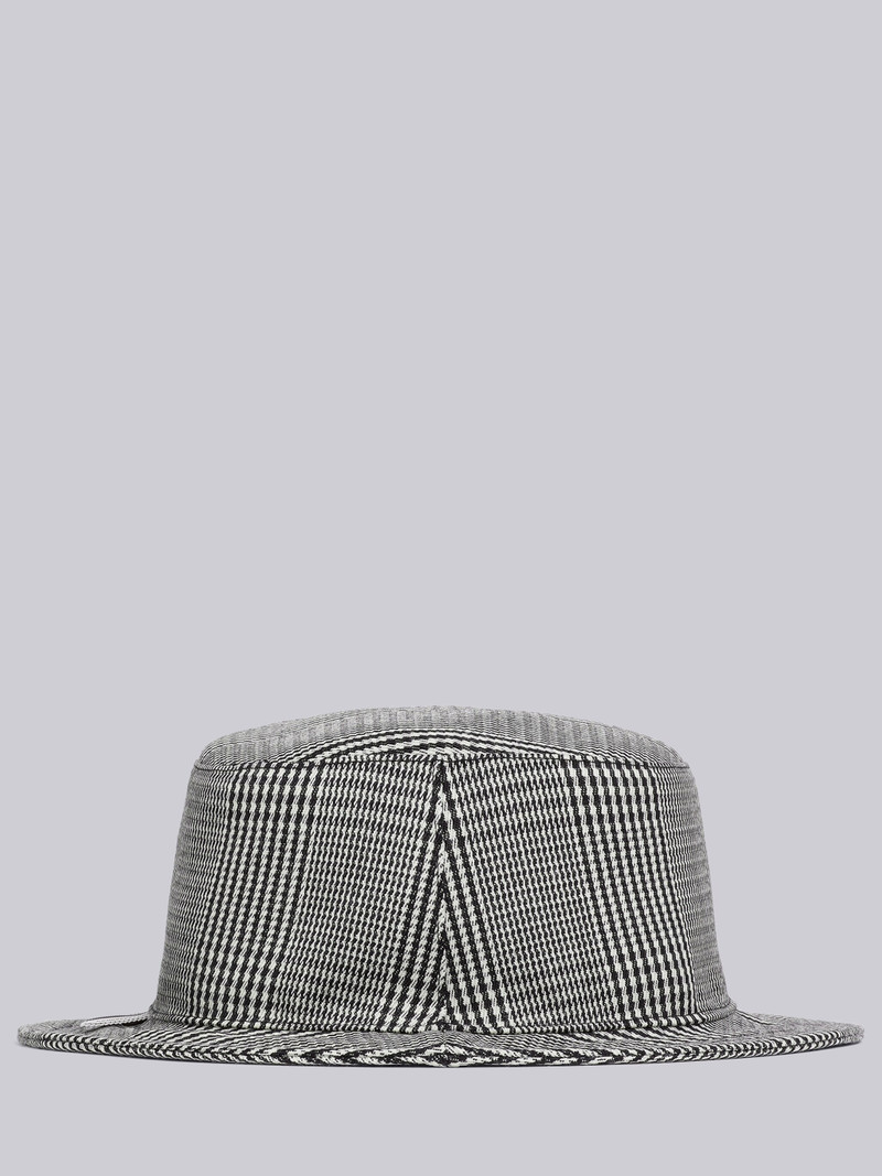 Black and White Cavalry Twill Wool Prince of Wales Classic Bucket Hat 3